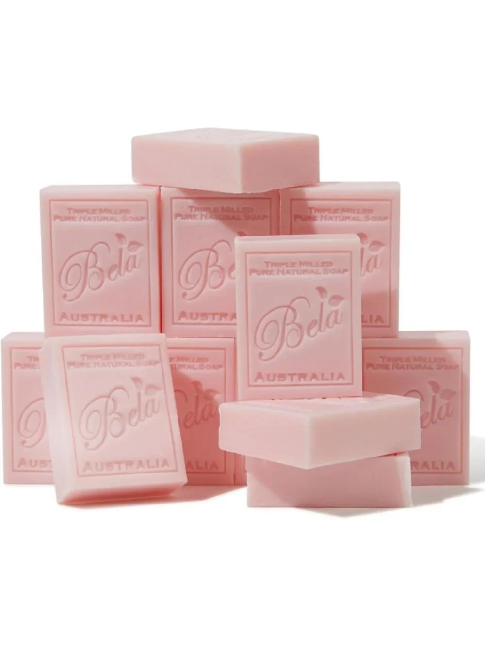 Rose Soap Bars Pack of 12 - French Triple Milled, Organic Shea Butter, Hand